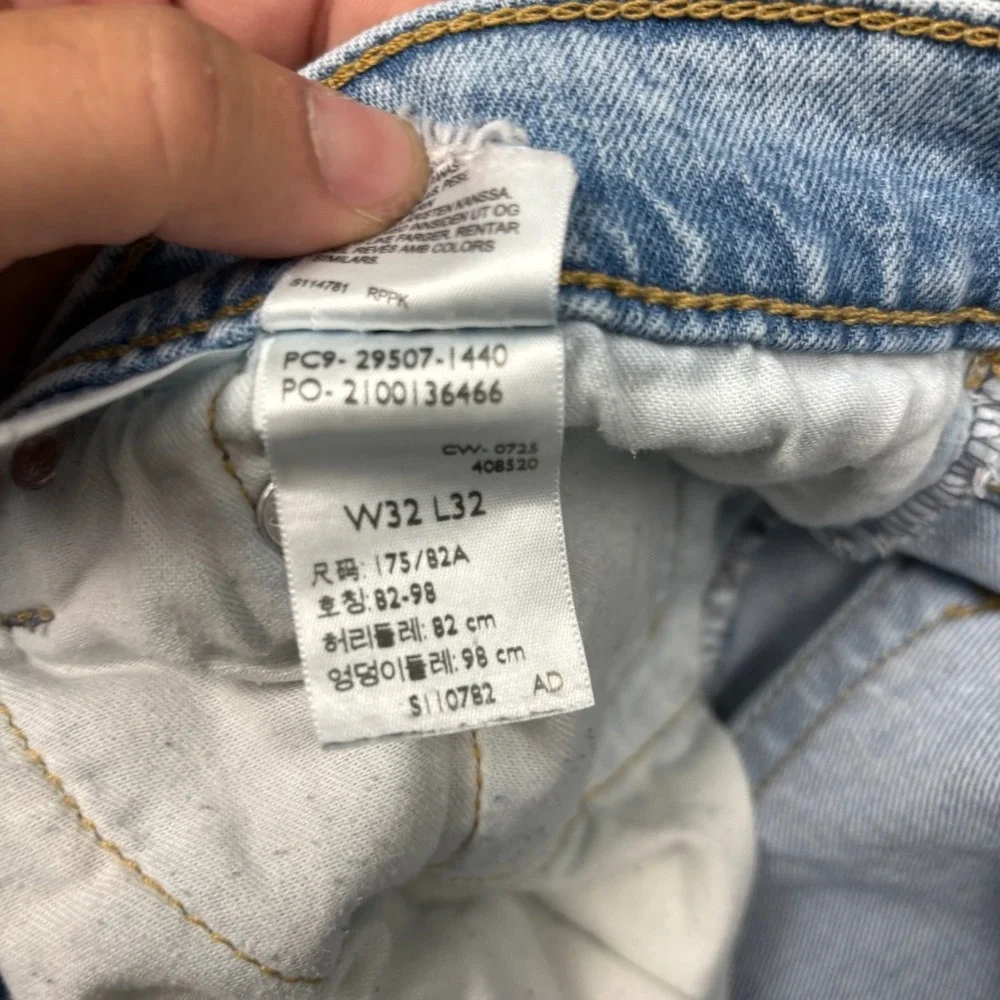 Levis 502 Regular Taper Fit Light Wash Denim Jeans Mens 32x32 29507-1440